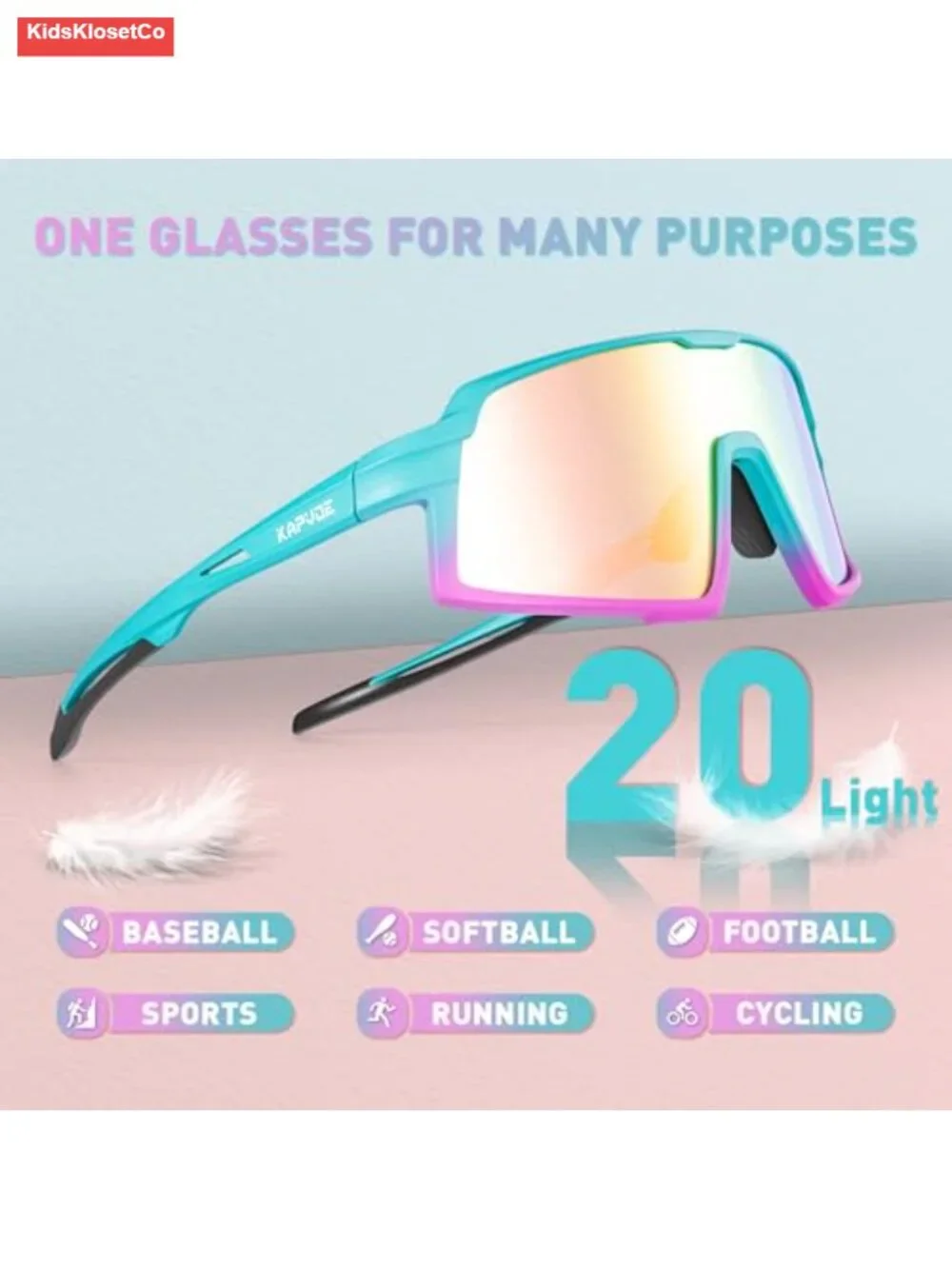 Kids Polarized Sunglasses UV400 Sports Baseball Running Cycling Glasses TR90